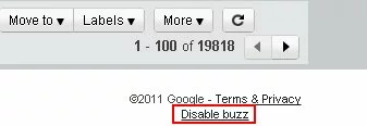 Disable or remove google buzz